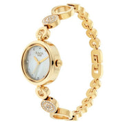 Titan 311YM16 Raga women's watch with mother of pearl dial and golden metal strap, dial and strap view