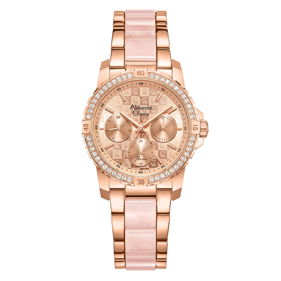 Alexandre Christie 6141BFBRGLNPN2 Women's Multifunction Quartz Watch 32mm