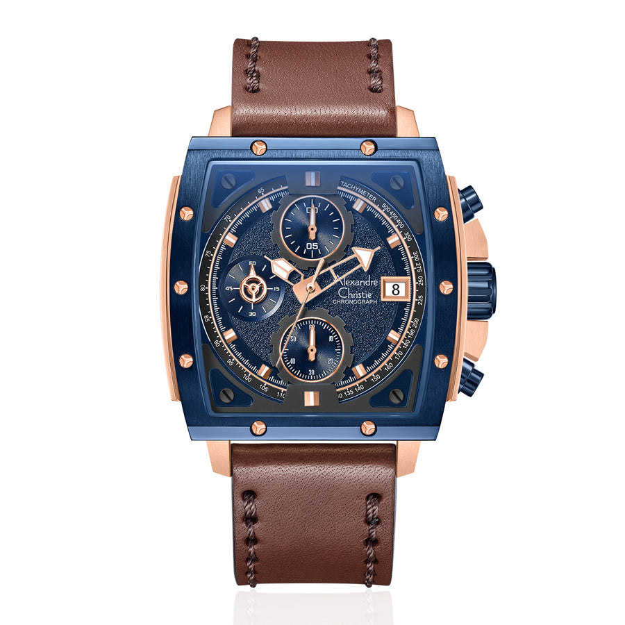Alexandre Christie 6376MCLURBU Men's Chronograph Quartz Watch 44mm
