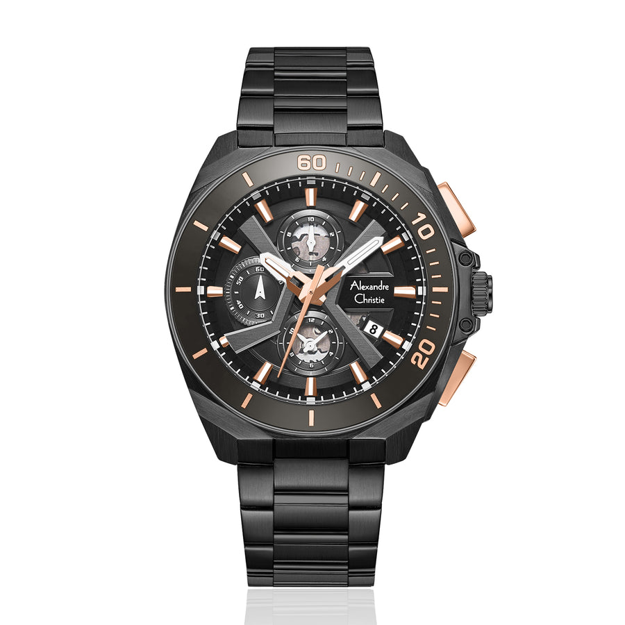 Alexandre Christie 6695MCFEPBARG Men's Chronograph Quartz Watch 45mm