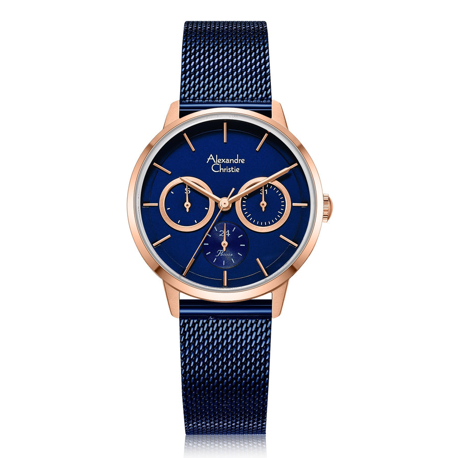 Alexandre Christie 2682BFBURBU Women's Multi-Function Quartz Watch 34mm