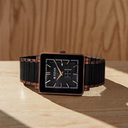 Titan 90013KD06 Regalia Shaped Ceramic watch with black dial and black ceramic & stainless steel strap, main product image