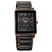 Titan 90013KD06 Regalia Shaped Ceramic watch with black dial and black ceramic & stainless steel strap, official gallery image 2