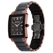Titan 90013KD06 Regalia Shaped Ceramic watch with black dial and black ceramic & stainless steel strap, official gallery image 3