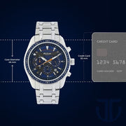 Titan 90077KM02 Octane watch with blue dial and silver stainless steel strap, official gallery image 3