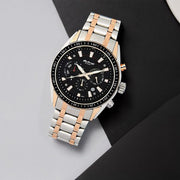 Titan 90077KM03 Octane watch with black dial and two toned stainless steel strap, main product image