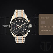 Titan 90077KM03 Octane watch with black dial and two toned stainless steel strap, official gallery image 3