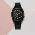 Titan 90077KM04 Octane Quartz Chronograph Watch with Black Dial and Black Stainless Steel Strap for Men 46mm
