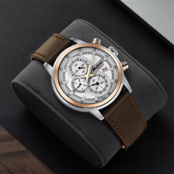 Titan 90086KL02 Octane Quartz Analog Watch with Date and Silver Dial for Men 46mm
