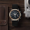Titan 90086KL03 Octane Quartz Chronograph Watch with Green Dial and Black Leather Strap for Men 46mm
