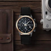 Titan 90086KL03 Octane watch with green dial and black leather strap, main product image