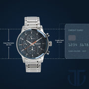 Titan 90086KM01 Octane watch with blue dial and silver stainless steel strap, official gallery image 3