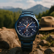 Titan 90086KM08 Octane Primal watch with blue dial and blue stainless steel strap, main product image