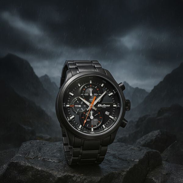 Titan 90086QM01 Octane Primal Quartz Chronograph Watch with Grey Dial and Grey Stainless Steel Strap for Men 46mm