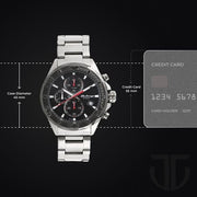Titan 90087KM02 Octane watch with black dial and silver stainless steel strap, official gallery image 3