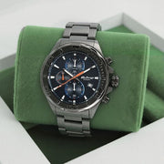 Titan 90087QM01 Octane watch with blue dial and silver stainless steel strap, main product image