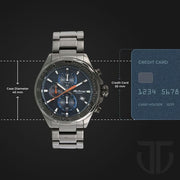 Titan 90087QM01 Octane watch with blue dial and silver stainless steel strap, official gallery image 3