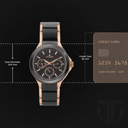 Titan 90089KD02 Ceramics watch with black dial and two toned ceramic & stainless steel strap, official gallery image 3