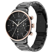 Titan 90102KM01 Urban Magic watch with black dial and black stainless steel strap, official gallery image 3