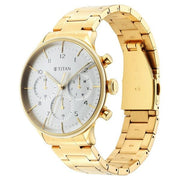 Titan 90102YM01 Urban Magic watch with silver dial and gold stainless steel strap, official gallery image 3