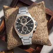 Titan 90104KM02 Octane watch with black dial and silver stainless steel strap, main product image