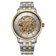 Titan 90110BM01 Golden Heart watch with silver and gold dial and two tone stainless steel strap, official gallery image 2