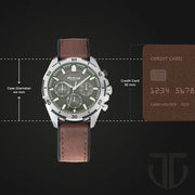 Titan 90114KP01 Octane Hyper Lume watch with black dial and brown leather strap, official gallery image 3