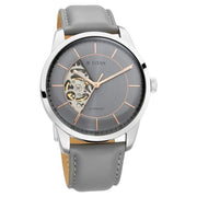 Titan 90126SL01 Automatics watch with grey dial and grey leather strap, official gallery image 2