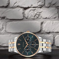 Titan 90127KM02 Opulent Quartz Multifunction Watch with Blue Dial and Stainless Steel Strap for Men