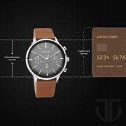 Titan 90134SL01 Light Leathers watch with black dial and brown leather strap, official gallery image 3