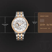 Titan 90140KM01 Metal Mechanicals watch with silver dial and two tone stainless steel strap, official gallery image 3