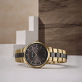 Titan 90142KD02 Slim Ceramic Fusion Quartz Analog Watch with Date, Grey Dial and Stainless Steel Strap for Men 47mm