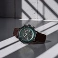 Titan 90171NL01 Light Leathers Quartz Multifunction Watch with Black Dial and Brown Leather Strap for Men 42mm