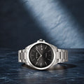 Titan 90177TM03 Titanium Quartz Analog Watch with Black Dial and Silver Titanium Strap for Men