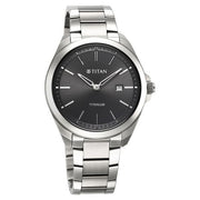 Titan 90177TM03 Black dial watch with Silver Titanium strap, official product gallery image 2