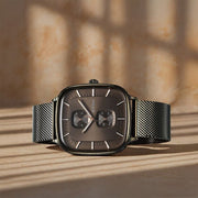 Titan 90178QM02 Avant Garde watch with brown dial and green stainless steel strap, main product image
