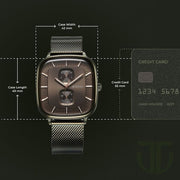 Titan 90178QM02 Avant Garde watch with brown dial and green stainless steel strap, additional official product gallery view