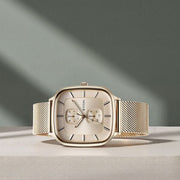 Titan 90178WM01 Avant Garde watch with silver dial and rose gold stainless steel strap, main product image