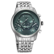Titan 90179SM01 Classique Micromotors watch with green dial and silver stainless steel strap, additional official product gallery view