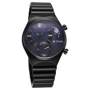 Titan 90181NM01 Classique Micromotors watch with blue dial and black stainless steel strap, additional official product gallery view