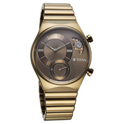 Titan 90181QM01 Classique Micromotors watch with khaki dial and brown stainless steel strap, additional official product gallery view