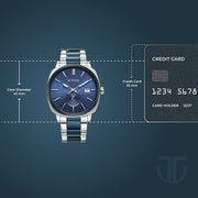 Titan 90189KM01 blue dial watch with two toned stainless steel strap — official gallery image 4