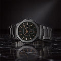 Titan 90198NM01 Classic Slim Multifunction Quartz Watch with Black Dial and Black Stainless Steel Strap for Men 43.5mm
