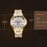 Titan 90198WM01 Classic Slim Multifunction watch with silver dial and carnation gold stainless steel strap, additional official product gallery view
