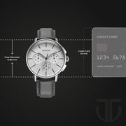 Titan 90200SL01 Light Leathers watch with silver dial and grey leather strap, additional official product gallery view