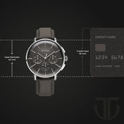 Titan 90200SL02 Light Leathers watch with anthracite dial and grey leather strap, additional official product gallery view