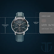 Titan 90200SL03 Light Leathers watch with ocean blue dial and blue leather strap, additional official product gallery view