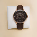 Titan 90200WL01 Light Leathers Quartz Multifunction Watch with Brown Dial and Brown Leather Strap for Men 42mm