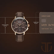 Titan 90200WL01 Light Leathers watch with brown dial and brown leather strap, additional official product gallery view