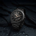 Titan 90213NM01 Regalia Arc Quartz Multifunction Analog Watch with Black Dial and Black Stainless Steel Strap for Men 44mm